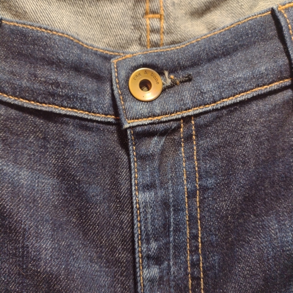 rag & bone Dre Low Rise Boyfriend Jeans Womens 32 Dark Wash/Yesler Frayed Hem - Picture 6 of 15